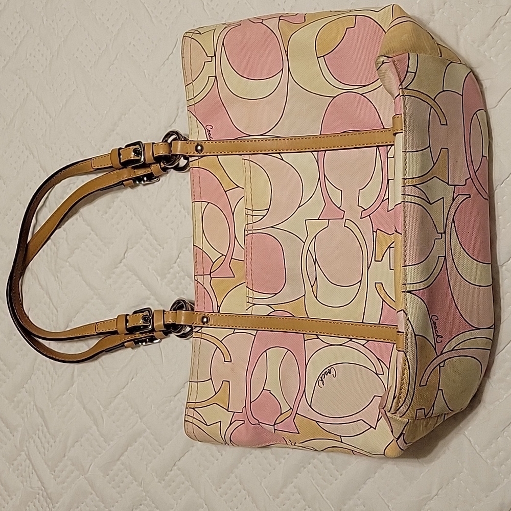 Pink and Tan Coach Bag